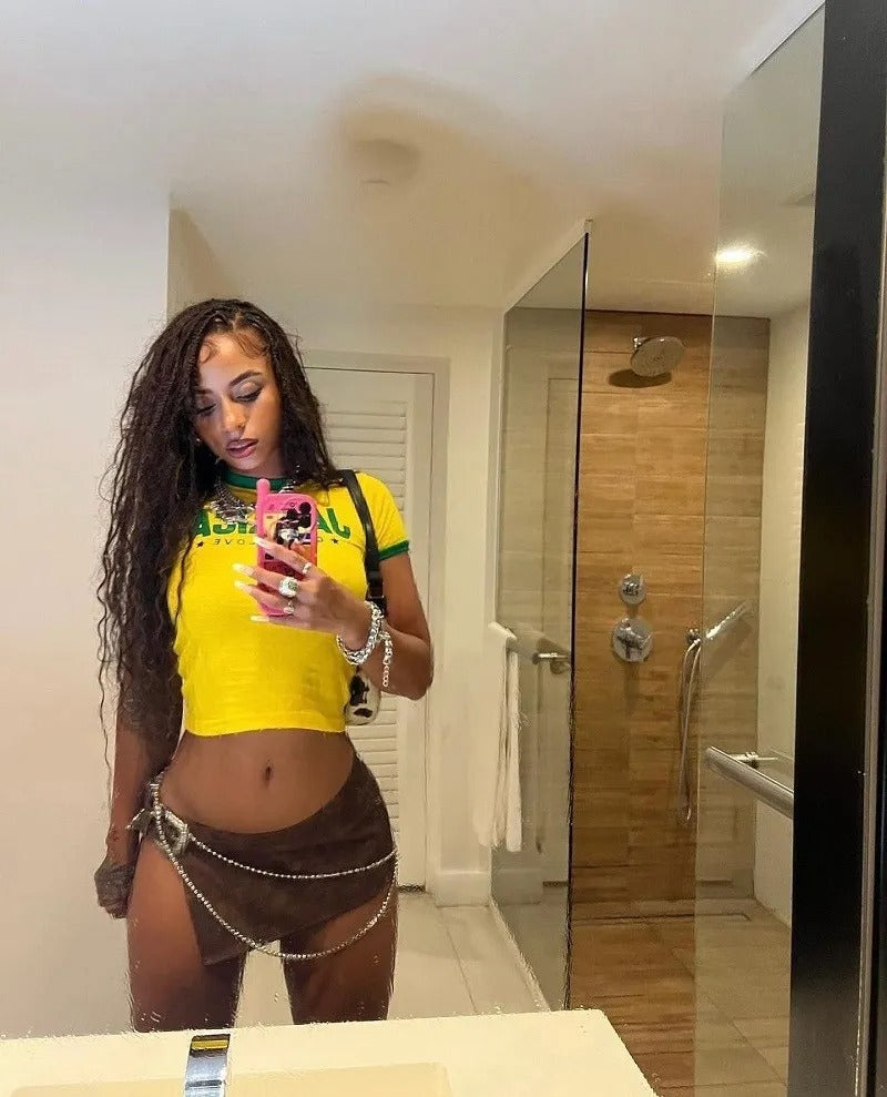 T-shirt vintage Broderie de lettres JAMAICA Top